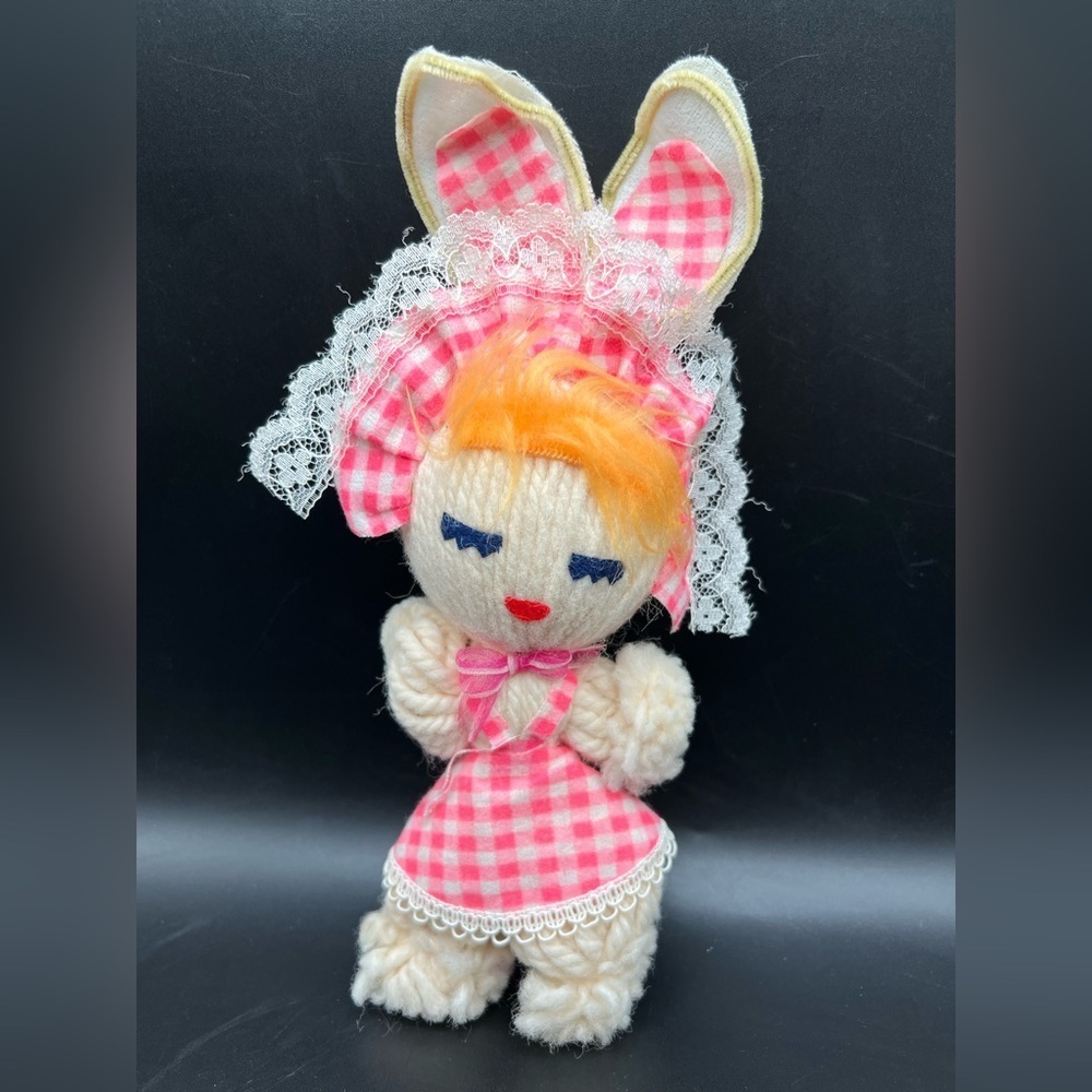 Vintage Kitschy Easter Bunny Girl Decoration MCM